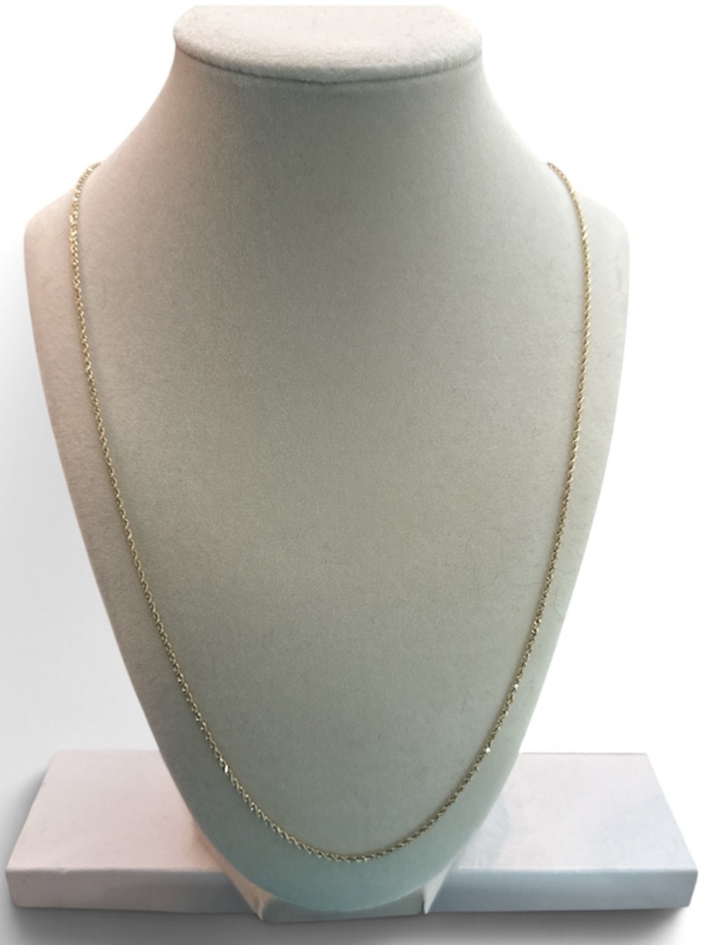 10-carat (10K), 24-inch 1mm gold rope chain weight approx 4.1  grams
